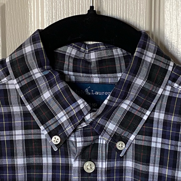 Ralph Lauren Blue & Black Plaid Button Down Shirt - Picture 9 of 13